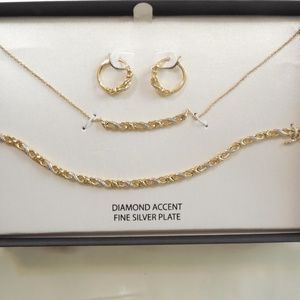 Department Store 18k Gold/ Silver Plate Infinity Necklace Set